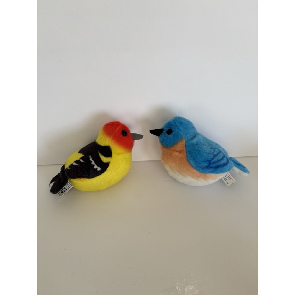 2 Wild Republic Bird Plushies - Both Make Bird Sounds!